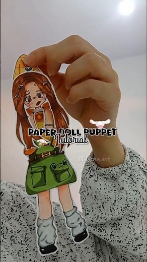 DIY paper doll puppet TUTORIAL ✂️🎨🩷