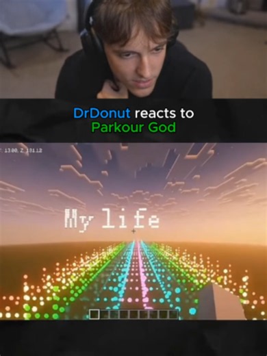 DrDonut reacts to parkour go👀 #drdonut #minecraft #god | baby blue