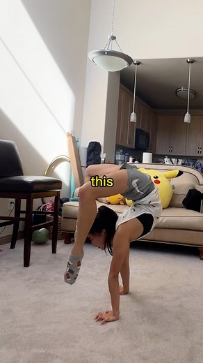 I saw this cool contortion move and wanted to try it!! I wanna call it the washing machine but idk what would be a good name for it?? #rhythmicgymnast #flexibility #contortion | Elena Shinohara