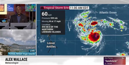 176K views · 1.4K reactions | Tropical Storm Erin is on track to become a hurricane on Friday and a major hurricane this weekend. The latest: | The Weather Channel | Facebook