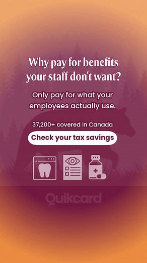 Paying for benefits your staff don’t use? 37,200 business owners and employees trust Quikcard for flexible benefits that only cost you when staff actually use them. Take our quick quiz to see your potential tax savings. Best for teams with 3 to 50 employees. | Quikcard
