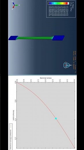 Abaqus hyperelastic material tensile test Mooney-Rivlin model #shorts