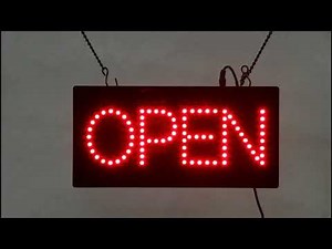 Open Red LED Animated Sign