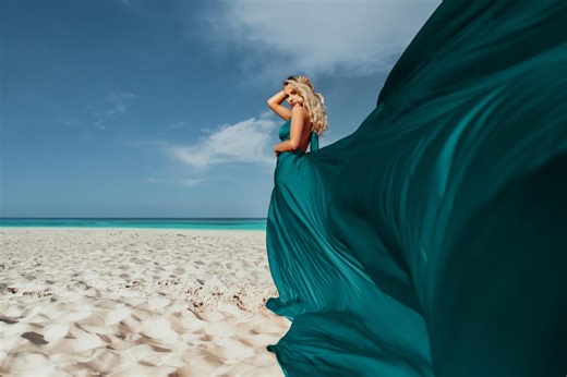 Teal Silky Satin Flying Dress: Infinity Style, Beach Photoshoot - Etsy