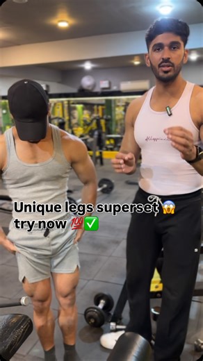 Nirbhay 🇮🇳 on Instagram: "Add this unique, superset combination 4sets 14/16 repetition is set. Take 2 minutes rest in between sets and repeat the same. You can also keep increasing weight in every set according to your lifting capacity. Share✅ this to your friends to help them, learn and grow. . . . . . . #legs #legworkout #leg #gymworkout #legday"