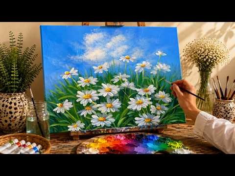 Easy Flower Painting | Step-by-Step Acrylic Tutorial for Beginners