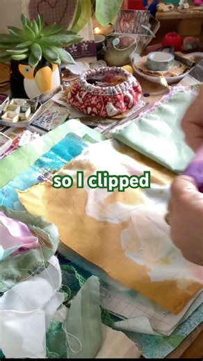 Make fabric journal for slow stitch with inks and paint dye fabric #slowstitching #reuse