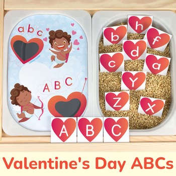 Cupid Letter Hearts Sorting Activity: Valentine's Day Alphabet Matching Insert