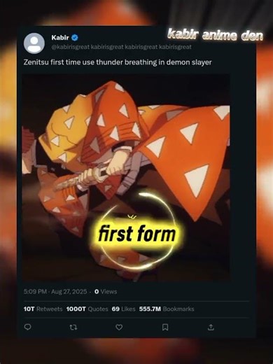 zenitsu use thunder breathing first time in the world of demon slayer #zenitsu #demon slayer