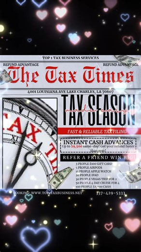 TOP 1 TAX BUSINESS SERVICES LLC Fast • Reliable • Professional Tax Filing 💼 FILE YOUR TAXES WITH CONFIDENCE ✨ Get added to our VIP Client List ⏱ Cash advance approval in as little as 1 hour 💸 Receive funds within 24 hours 🚀 Be in the FIRST batch of IRS refunds 🎁 Incentive Program Available 📲 Message us today to get started! 📌 Limited VIP spots available | Top 1 Tax and Business Service