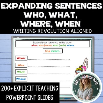 Expanding Sentences Sentence Level Writing Lessons | Writing Revolution Aligned