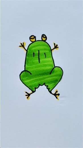 Frog 🐸 easy drawing for kids #frog #drawing #viral #pipafuntv #cartoon #art #funny #kids