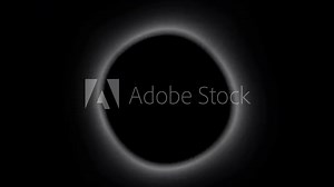 Celestial Spectacle: Witness the awe-inspiring total solar eclipse, where the moon completely obscures the sun, revealing a breathtaking corona around the obscured solar disc. Stock-Video