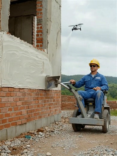 House wall plastering project using a robotic plastering machine. #HousePlastering #Project #Construction #WallPlastering #ConstructionEngineering (45)