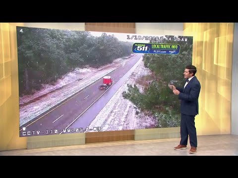 Video: Snow falling in northern Florida