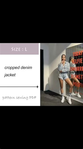 Short Denim JacketPDF Pattern Digital Product (DIY) #sewing #pdfpattern #diy