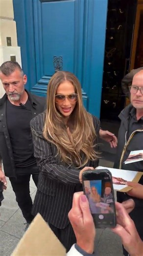 Paris Jennifer Lopez Pinstripe Suit ✨ Elegant Celebrity Power Fashion