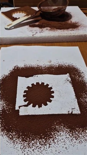 Cocoa powder design with Styrofoam hotwire machine #satisfying