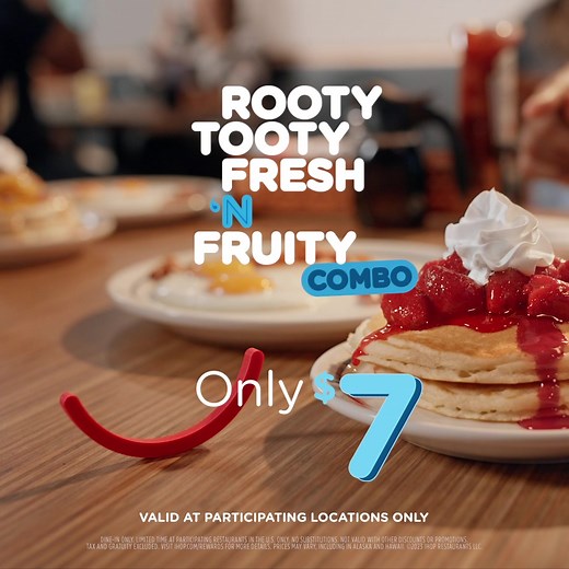 Rooty Tooty Fresh 'N Fruity Combo is back for only $7. | IHOP