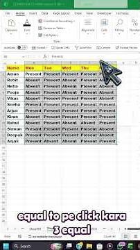 🔥Excel Trick: Present/Absent को एक क्लिक में Highlight करें! 🎯| Excel की ये Trick 99% लोग नहीं जानते