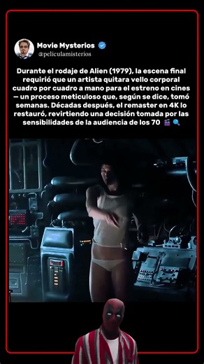 Durante el rodaje de Alien (1979), un artista pasó semanas borrando algo cuadro por cuadro