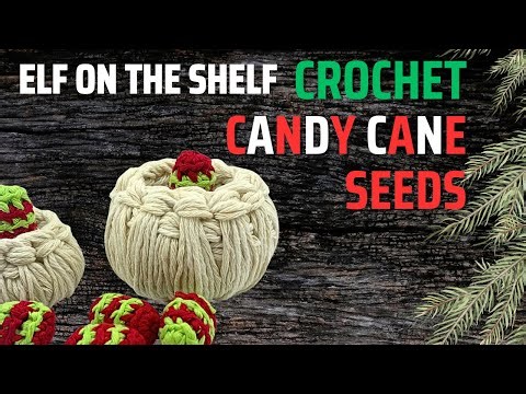 How to Crochet Candy Cane Seed for Elf on the Shelf - Crochet Pattern Tutorial