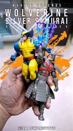 [Marvel Legends] GamerVerse - Wolverine & Silver Samurai (2-Pack) ------------------------------- 首先要感謝「 Hasbro HK 孩之寶香港 」，早幾天就與大家開箱過 Psylocke & Thanos 2-Pack，今次則與大家分享一下另一套 GamerVerse 雙人包，就是 Wolverine 及 Silver Samurai 2-Pack。 ------------------------------- 簡單說幾句，今次雙人包版本的經典戰衣 Wolverine 對比其他 Marvel Legends 過往版本的都來得高一點及強壯得多，更為符合遊戲中的體態，值得一提的是可動上也有改進，好扭了不少呢，特別抬頭幅度更是驚人，唯獨爪子是獨立每支安裝在手上，有時會掉落有點煩人，如出廠時能完全固定好就更佳了。但這款相信也是目前手頭上外型最好的 ML 黃藍戰衣 Wolverine！ 另外配件是兩組「爪風特效」，獨立使用可以重現遊戲中衝刺爪擊，兩個合體後可以還原出大技時的「X字爪」，亦有附支架獨