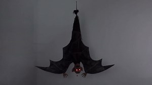 Menacing Hanging Bat Prop - Halloween Decoration, Adult Unisex, 3 AA Batteries Required, Haunted House, Spooky Decorations, Animated, Animatronic