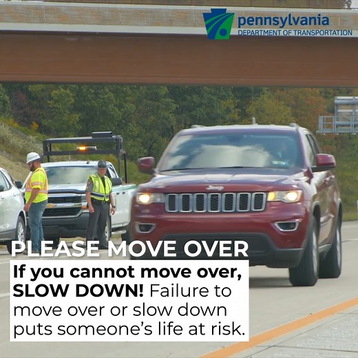 For National #MoveOver Day, take a few minutes to review Pennsylvania's Move Over Law: https://bit.ly/MoveOverPA When you're approaching an emergency response area, you must move over. If you're unable to move over, you must slow down. #BeSafePA PA State Police Pennsylvania Turnpike | Pennsylvania Department of Transportation (PennDOT)