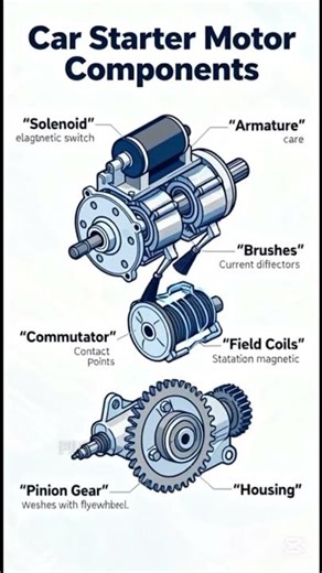 How a Car starter Motor work in simple explanation.