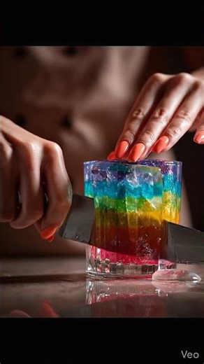 The moment the colorful gel is cut off is very relaxing ASMR #asmr #funny #reels #satisfying #recipe