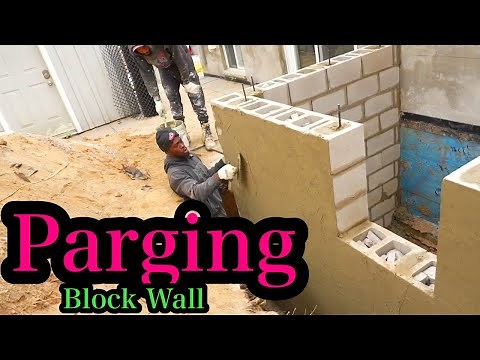 Parging Concrete Blocks Wall
