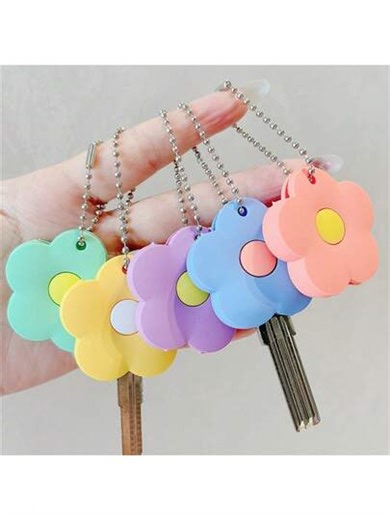 Silicone Key Cap, Clover-Shaped Key Cover, Flexible Key Identifier, Quick Recognition Fun Design, Keychain Accessory, Suitable For Door Keys, Home Keys, Office Keys - Anti-Slip Key Protector, Key ID Tag | SHEIN