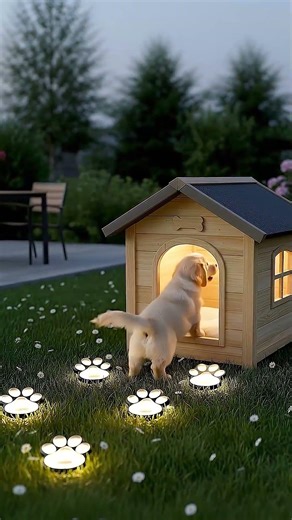 GEEZY - Set of 4 Paw Print Solar Stake Light