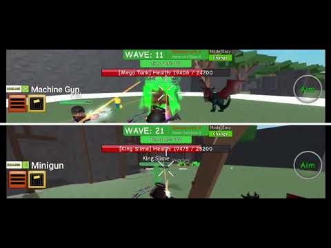 Machine Gun vs Minigun Zombie Attack