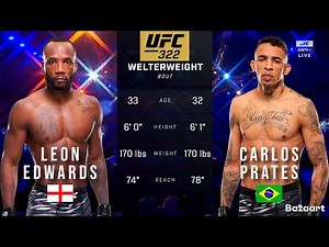 LEON EDWARDS VS CARLOS PRATES FULL FIGHT UFC 322