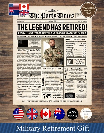 Personalized Military Retirement Poster, Custom Service Tribute Print, Veteran Retirement Gift - Etsy Canada