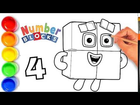 How To Draw Numberblock Four | Drawing Numberblocks | How To Draw Numberblocks