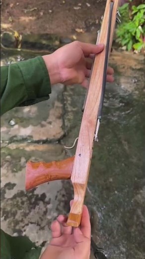 A crossbow slingshot that can shoot three arrows Shot 2