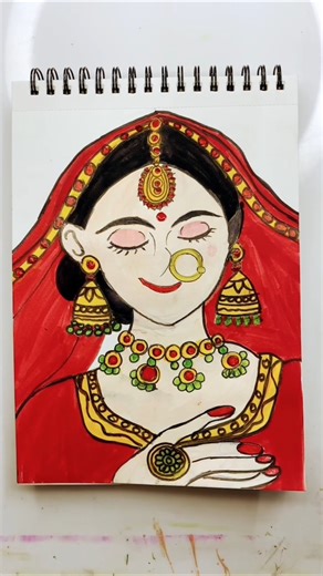Bride Art Tutorial Step by Step Sketch Beginners #youtubeshorts #shortsfeed #trending #shorts #reels