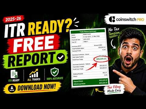 How to Download Statement From CoinSwitch PRO ? ITR Ready Tax Report FY 2025-26