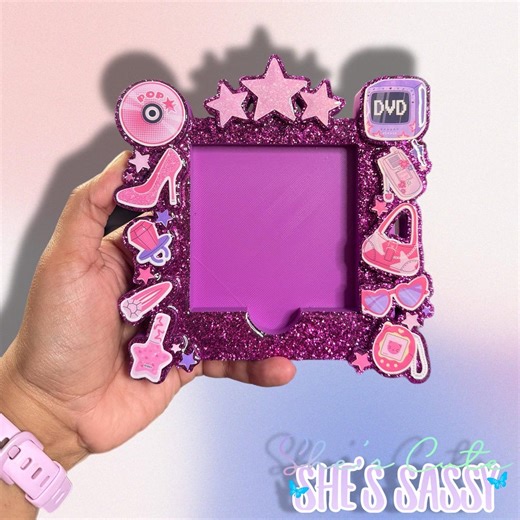 Purple Y2K Sticky Note Holder: 3D Printed Resin Desk Organizer - Etsy