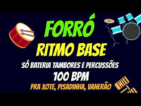 Base forro ritmo 100 bpm bateria e percussoes pra estudo musical (tocar sanfona, teclado)