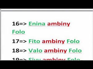 Apprendre la langue Malgache Partie 2