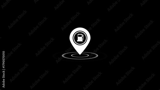 Gas station location icon animation .fuel and oil place icon animation , location pointer icon animation .