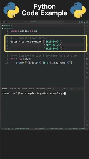 Python code example - How to show the name of a day for a date