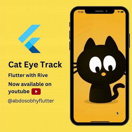 Flutter cat eye track with rive || flutter animations and challenges #appdevelopment