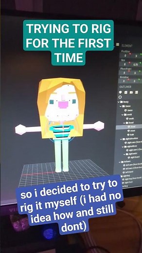 rigging a 3d model (part one) #animation #3danimation #blockbench #minecraft (hehe sneaky mc # hehe)