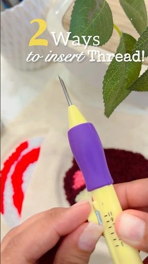 How to Thread a Punch Needle 🪡 #punchneedle #shorts #embroideryforbeginners