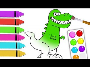 Draw And Color Dinosaurs | Learn Colors For Kids | Toddler Learning Video